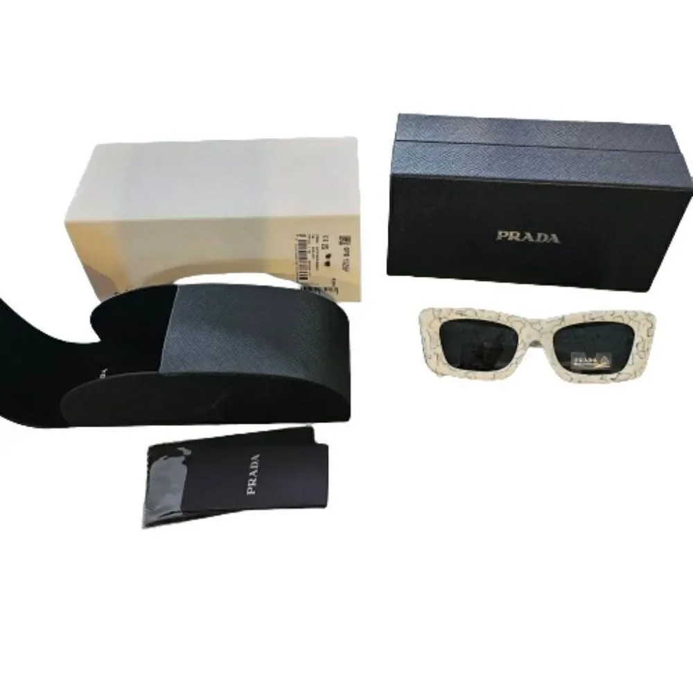 Prada Women's Dark Grey Lens Cat Eye Ladies Sunglasses